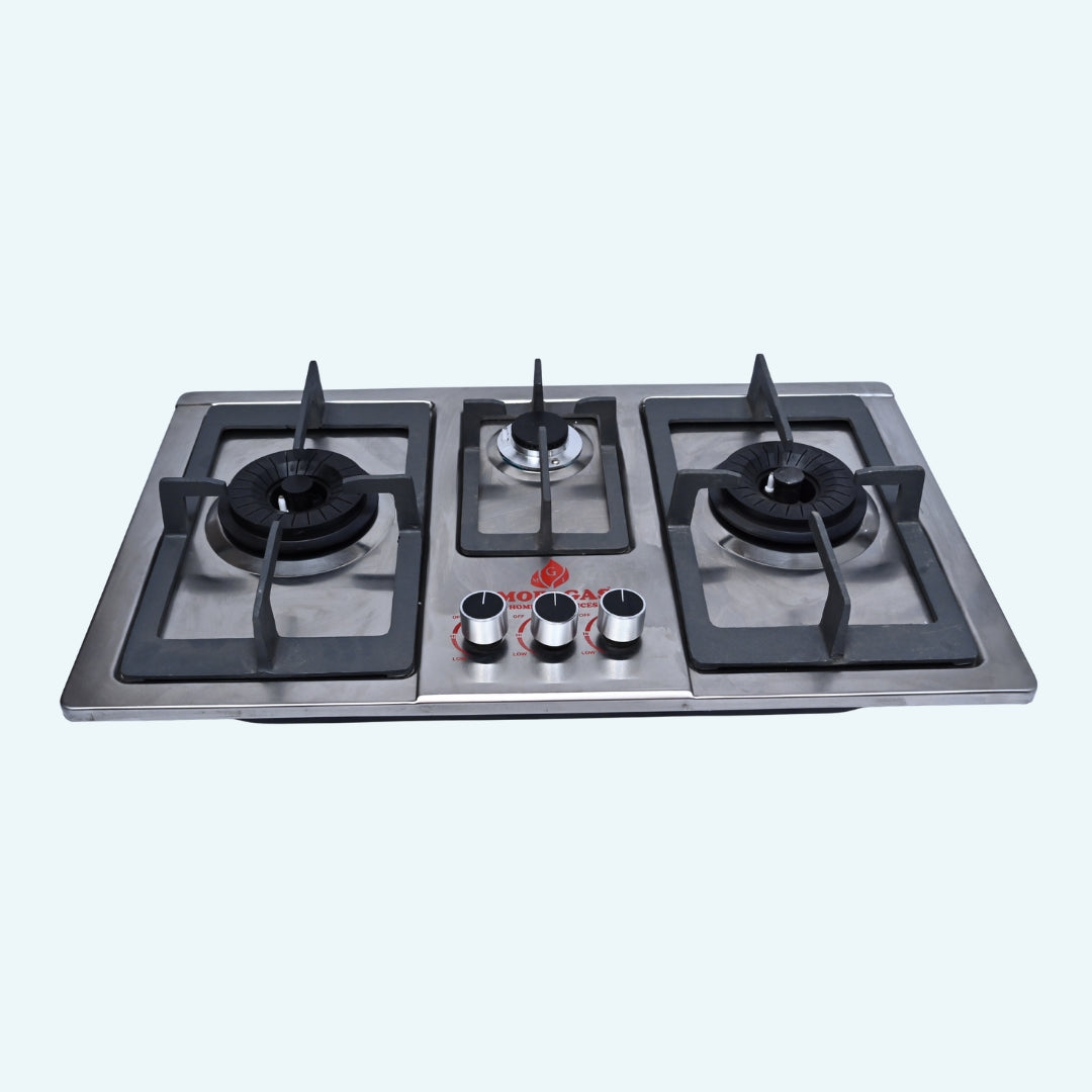 “MM315 Stainless Steel Gas Hob with Heavy Grills and Auto Ignition”